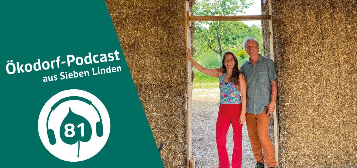 odcastcover mit Ownhomegründer Klemens und Moderatorin Simone in einem Strohhaus