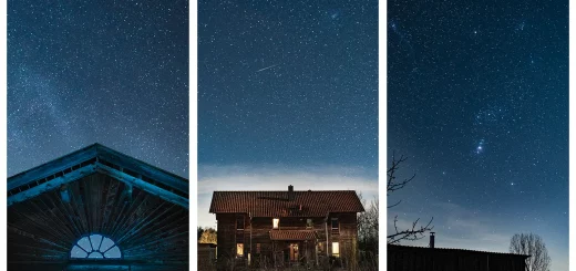 Sternenhimmel bei Nacht über Sieben Linden