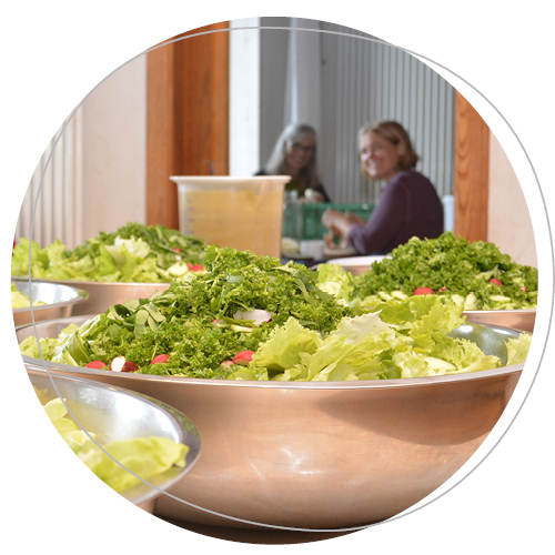 Salat in Schüsseln